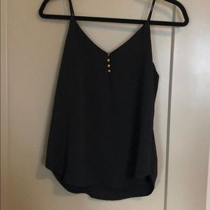 Black loose camisole tank top